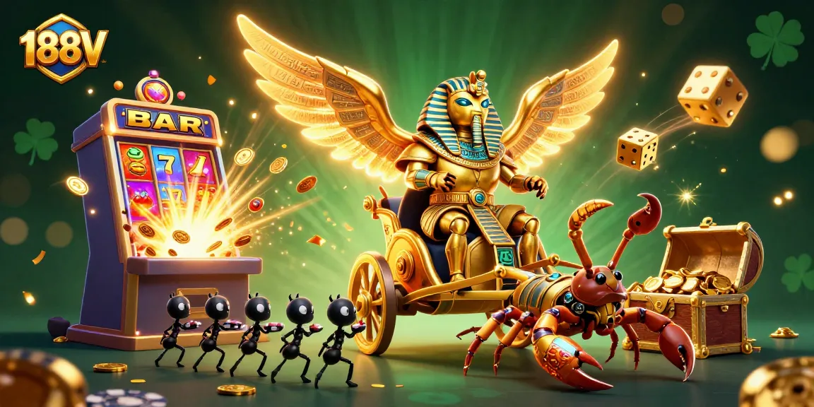 Experience thrilling wins at 188V with a vibrant casino scene filled with jackpot excitement.