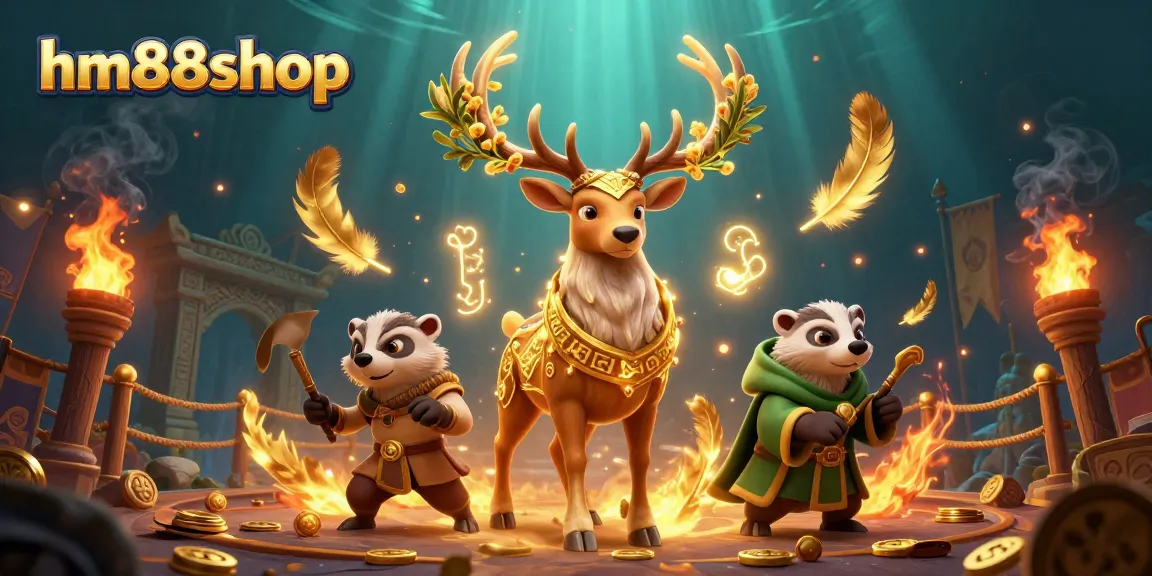 Win big with hm88shop in a vibrant 3D casino scene with enchanting characters and dynamic elements.