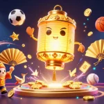 U888 casino showcases vibrant gameplay with a golden lantern spirit and dynamic sports elements.