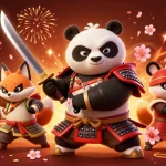 Join the excitement at jun88 with samurai panda, ninja fox, and spirit tanuki amidst vibrant casino elements.