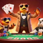 Experience thrilling poker action with DA88's vibrant 3D casino illustration featuring raptors.