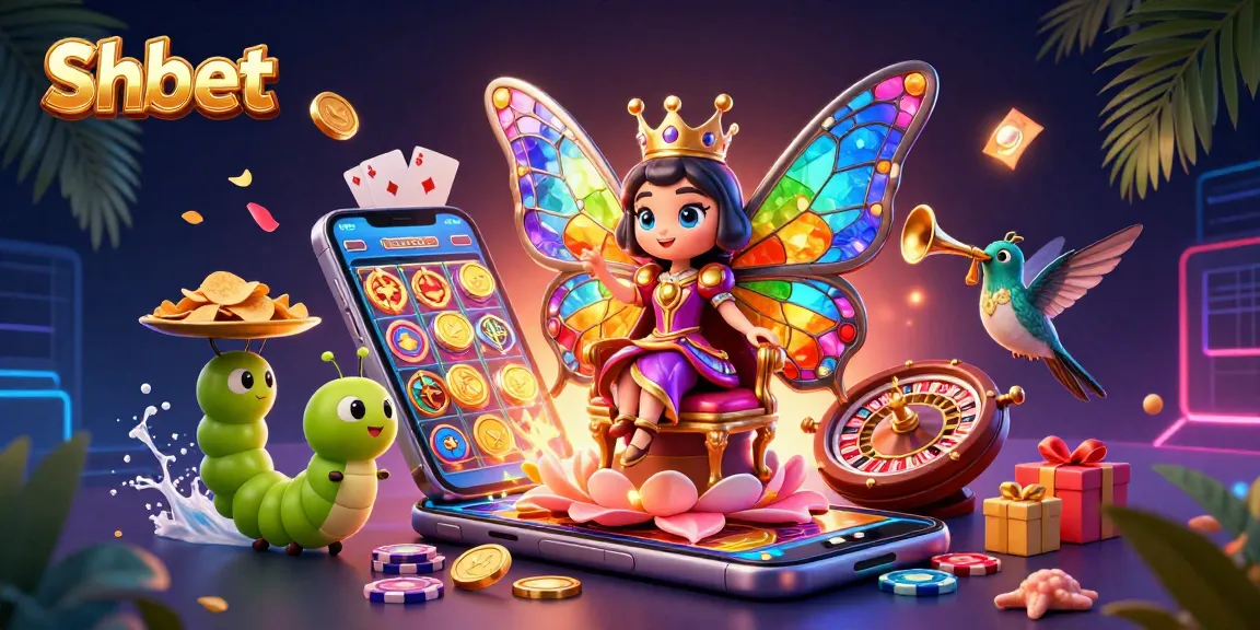 Experience the excitement at Shbet with a vibrant casino-themed digital art scene.