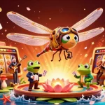 Spin to win with slot depo 5k as the dragonfly pilot and frog croupier entertain at the lily pad casino.