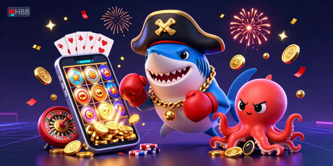 Engage in thrilling gambling adventures at DH88 with exciting slot games and colorful characters.