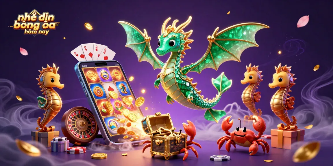 Engaging 3D scene showcasing nhận định bóng đá hôm nay with colorful slot games, rich treasures, and dynamic characters in a casino setting.