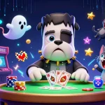 Experience thrilling games at 868vip, where the Frankenstein bulldog deals cards at a unique casino.