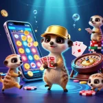 Experience thrilling gameplay at LLWIN with meerkats running a vibrant casino scene.