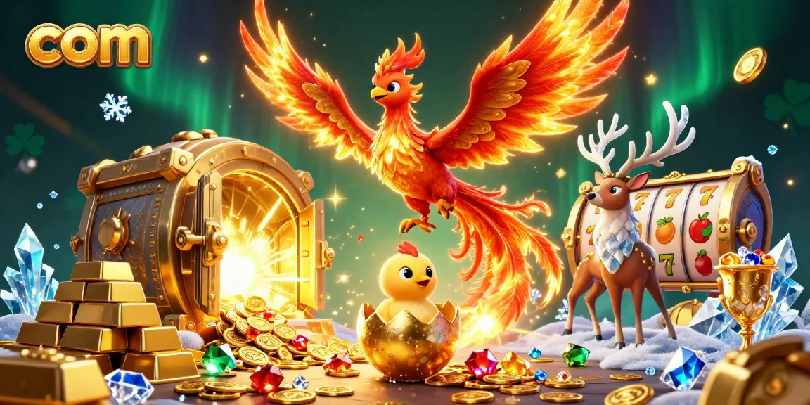 Engage with thrilling com adventures as the fire phoenix soars over slot reels and treasures.
