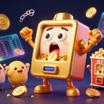 Engage with the thrilling sc88 experience as a golden slot machine hits the jackpot with cheers and crypto excitement!